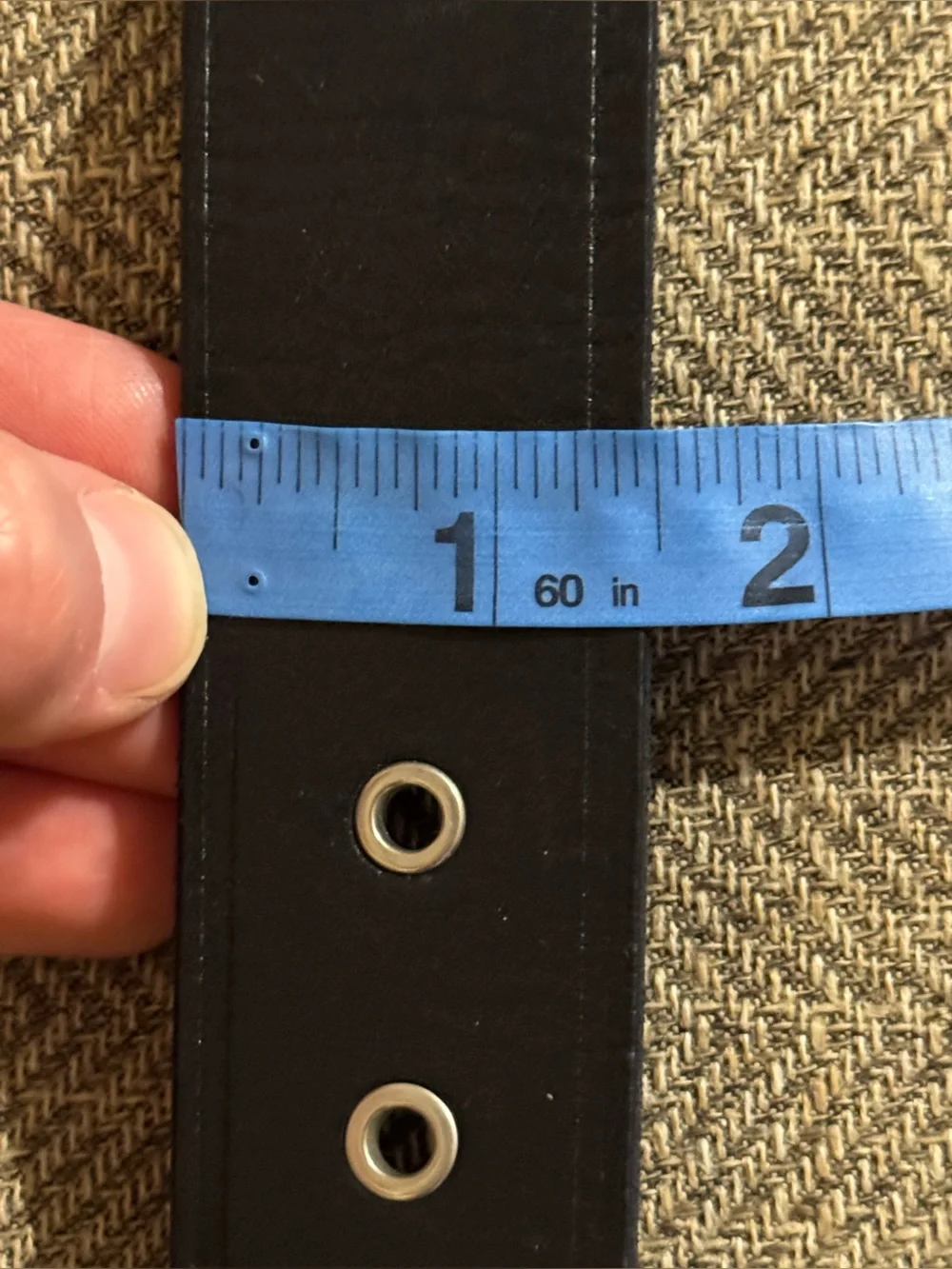ALL SAINTS BLACK LEATHER GROMMET BELT SILVER METAL LOOP MEN ACCESSORIES